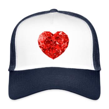 Red heart ruby gift idea - Trucker Cap - white/navy - Front