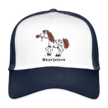 #horselove - horse print - Trucker Cap - white/navy - Front