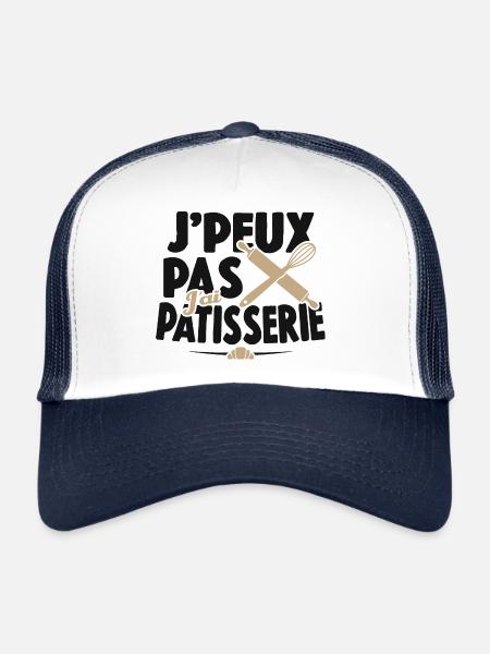 Je Peux Pas J'ai Pâtisserie - Casquette trucker  - blanc/marine - Devant