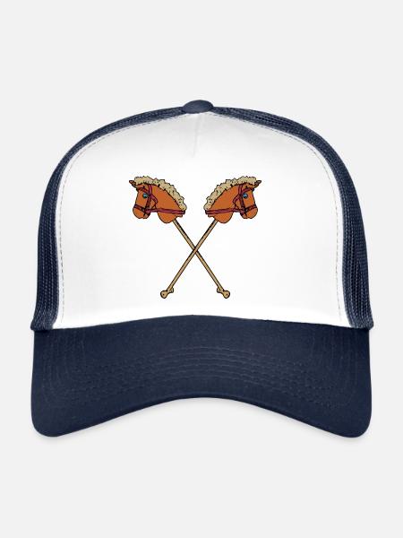 Hobby Horsing double cheval de bataille - Casquette trucker  - blanc/marine - Devant