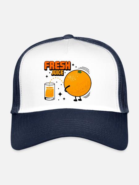 Streich et orange - Casquette trucker  - blanc/marine - Devant