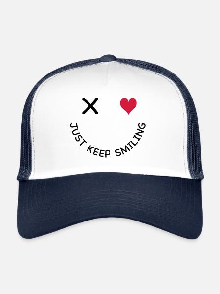 smile - Trucker Cap - white/navy - Front