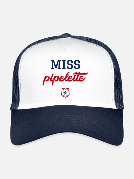 MISS pipelette - Casquette trucker  - blanc/marine - Devant