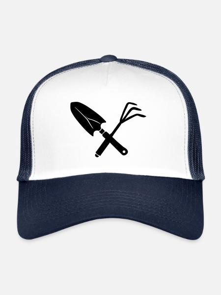 outils de jardin - Casquette trucker  - blanc/marine - Devant