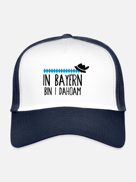 I AM IN BAVARIA DAHOAM - Trucker Cap - white/navy - Front