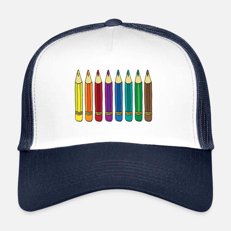crayons de couleur - Casquette trucker  - blanc/marine