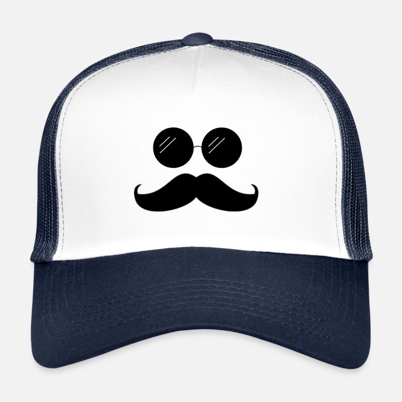 Mustache - Casquette trucker  - blanc/marine