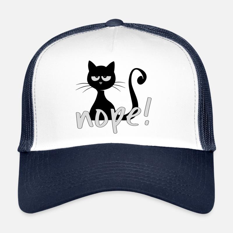 grumpy nope cat schwarze Katze Nö Lustig Geschenk Trucker Cap
