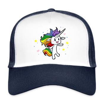 Magical Rainbow Unicorn - Trucker Cap - white/navy - Front