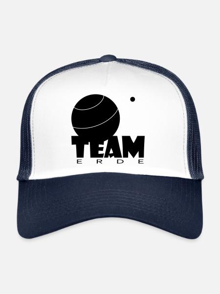TEAM EARTH - Earth Planet Moon Space - Trucker Cap - white/navy - Front