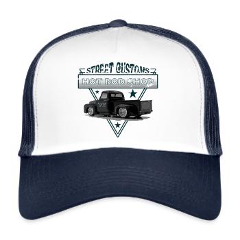 Street Customs Hot Rod Shop - Trucker Cap - white/navy - Front