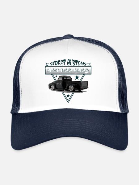 Street Customs Hot Rod Shop - Casquette trucker  - blanc/marine - Devant