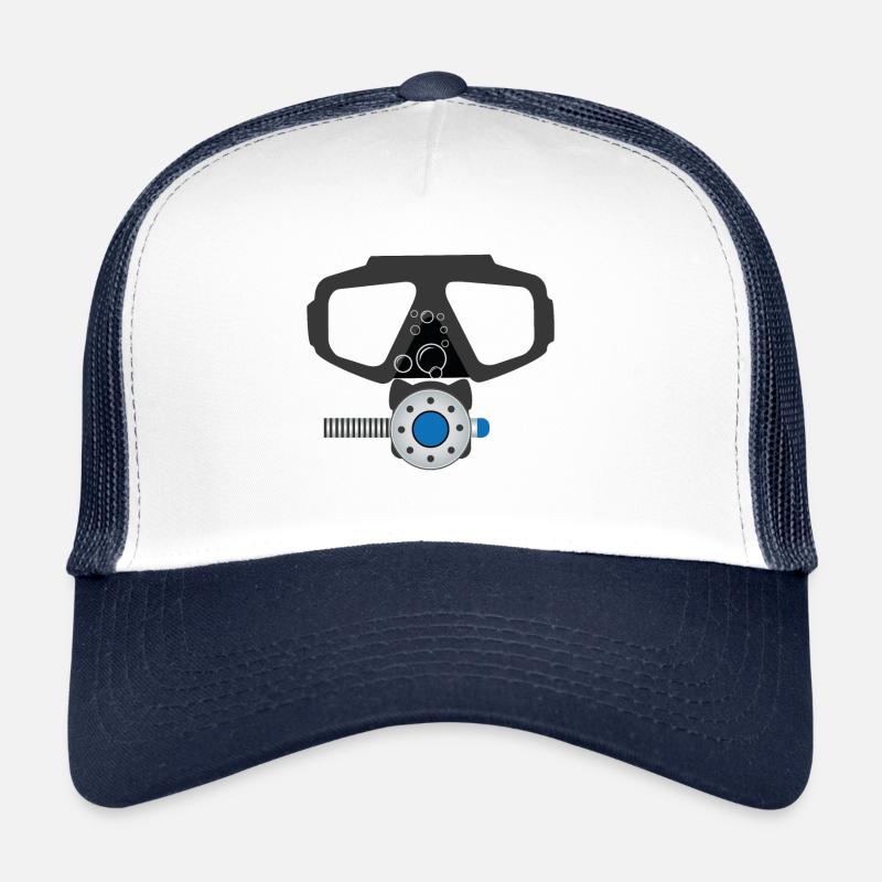 Plongée - Casquette trucker  - blanc/marine