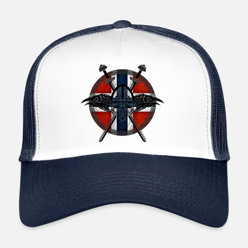 Viking Viking Norvège drapeau Corbeau design Casquette trucker 