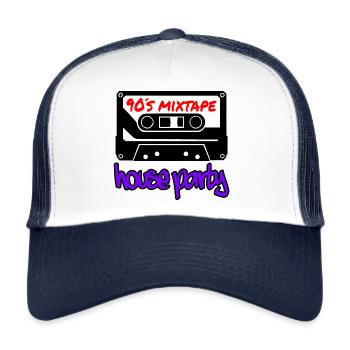 90er Jahre Mix Tape Mitglieder - Trucker Cap - Weiß/Navy - Vorne