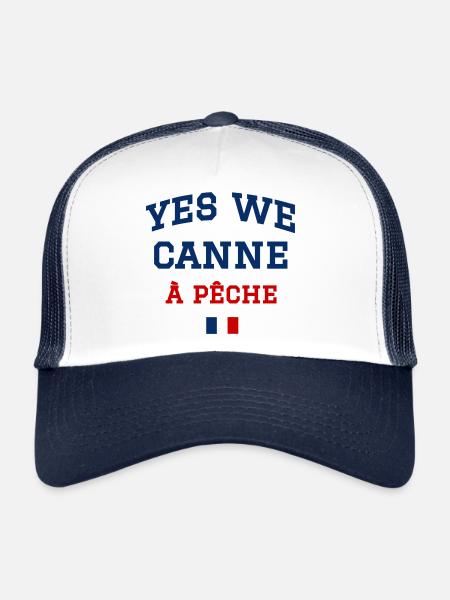Yes we canne à pêche - Casquette trucker  - blanc/marine - Devant