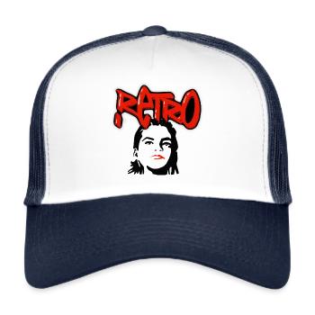 Selbstbewusste Frau Retrostyle - Trucker Cap - Weiß/Navy - Vorne