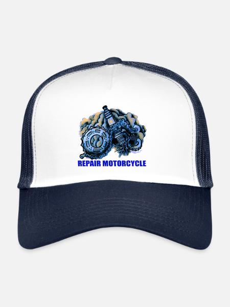 BIKER - Trucker Cap - white/navy - Front