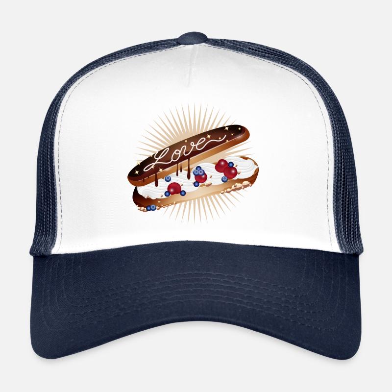 Illustration eines Eclairs mit Sahne und Liebe Trucker Cap