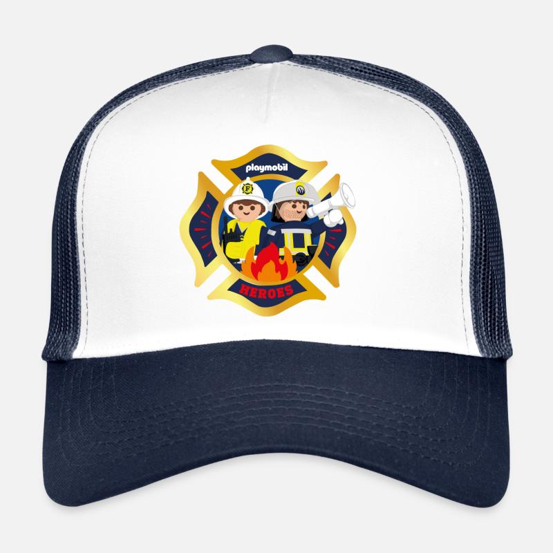 Playmobil Emblème Des Pompiers Avec Feu Casquette trucker 