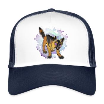 Schäferhund mit Hintergrund - Trucker Cap - Weiß/Navy - Vorne