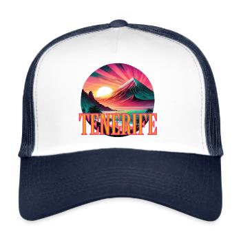 Vacances à Tenerife Soleil des îles Canaries Soleil de Tenerife - Casquette trucker  - blanc/marine - Devant