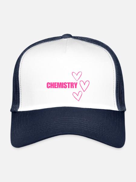 Chérie Chimie Cœurs - Casquette trucker  - blanc/marine - Devant