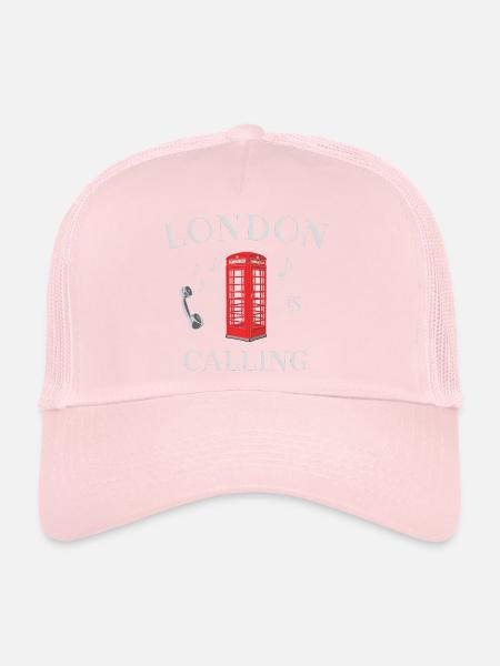 London is calling, England, red phone booth - Trucker Cap - pale pink - Front