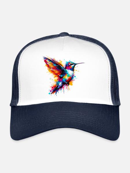 Hummingbird - Trucker Cap - white/navy - Front
