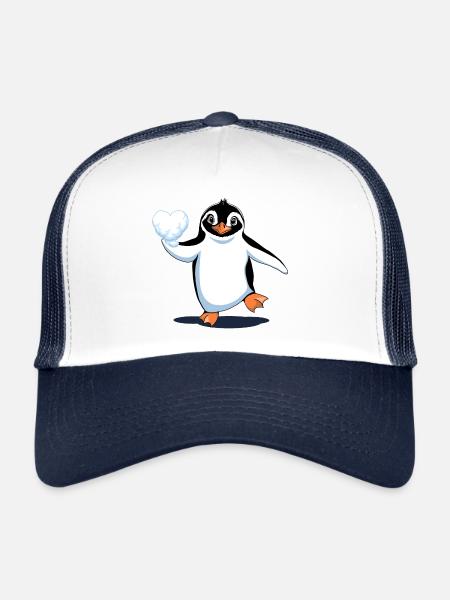 Pingouin Amoureux - Casquette trucker  - blanc/marine - Devant