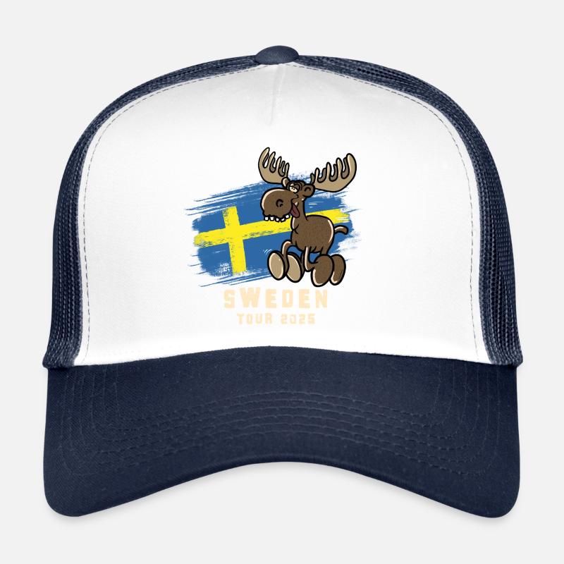 Sweden Tour 2025 - Trucker Cap - Weiß/Navy