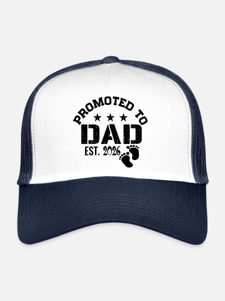 Promoted to Dad 2026 Promoted To Be Daddy 2026 - Trucker Cap - white/navy - Front