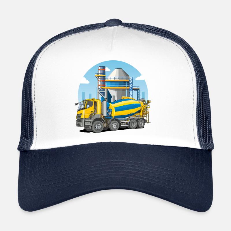 Bétonnière dans une centrale à béton Casquette trucker 