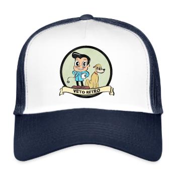 Véto Rétro - Casquette trucker  - blanc/marine - Devant