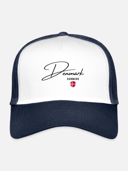 Flag of Denmark, Danish pride - Trucker Cap - white/navy - Front