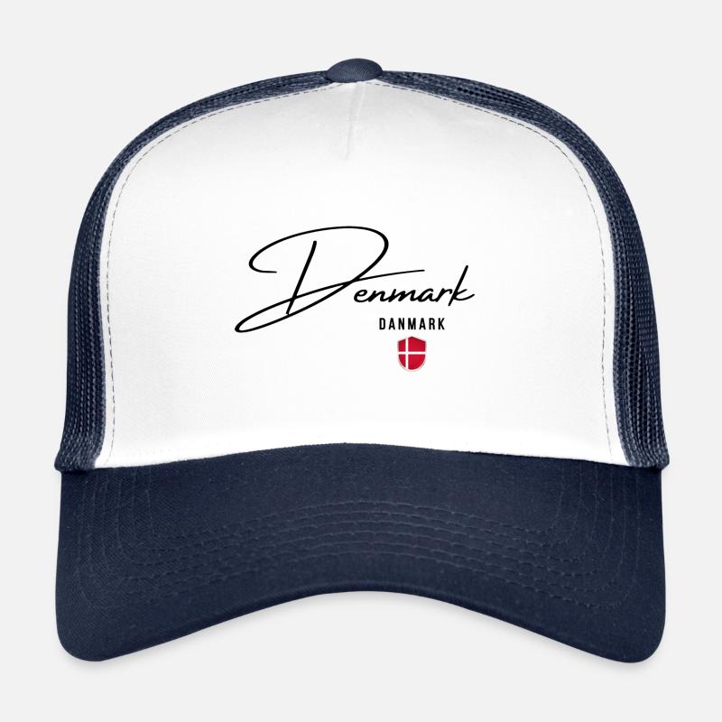 Flagge von Dänemark, dänischer Stolz - Trucker Cap - Weiß/Navy