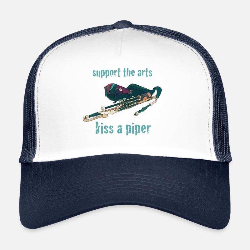 uilleann pipes - Trucker Cap - white/navy