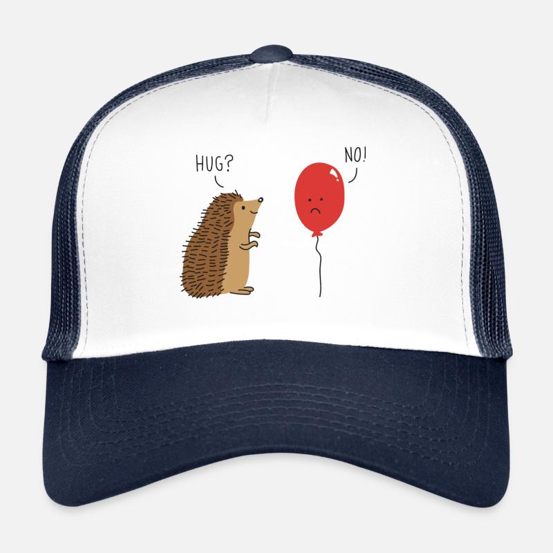 Hérisson mignon Hugs ballon idée cadeau - Casquette trucker  - blanc/marine