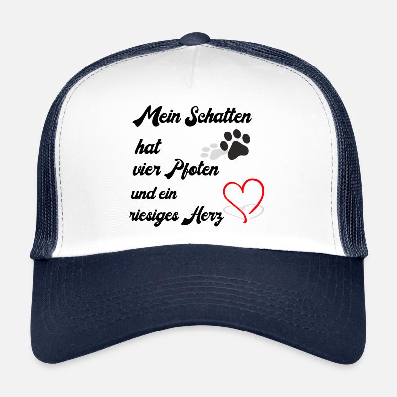 Mein Schatten hat vier Pfoten - Trucker Cap - Weiß/Navy