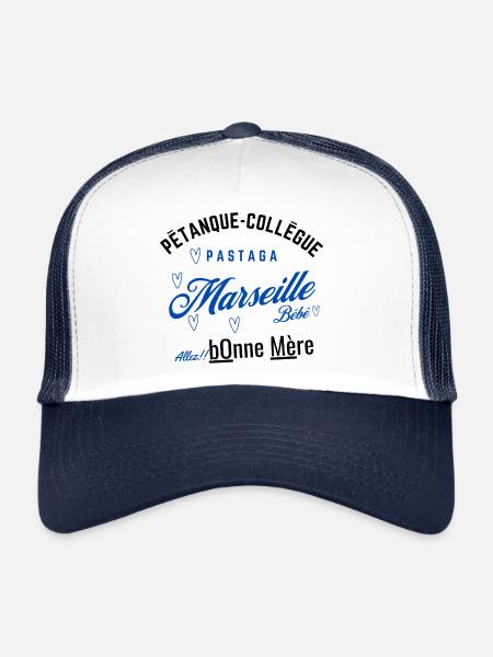 Marseille Fun - Casquette trucker  - blanc/marine - Devant