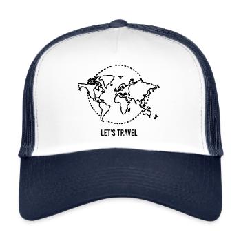 Carte du monde Let’s Travel Black - Casquette trucker  - blanc/marine - Devant