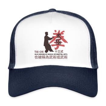 Tai Chi chinese style aka Wushu Martial Arts - Trucker Cap - white/navy - Front