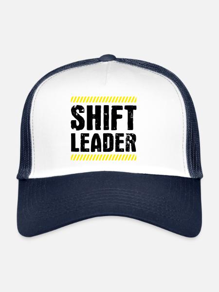 Chef de quart Shiftleader - Casquette trucker  - blanc/marine - Devant
