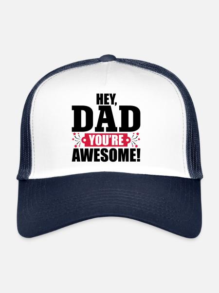 Papa awesome - Casquette trucker  - blanc/marine - Devant