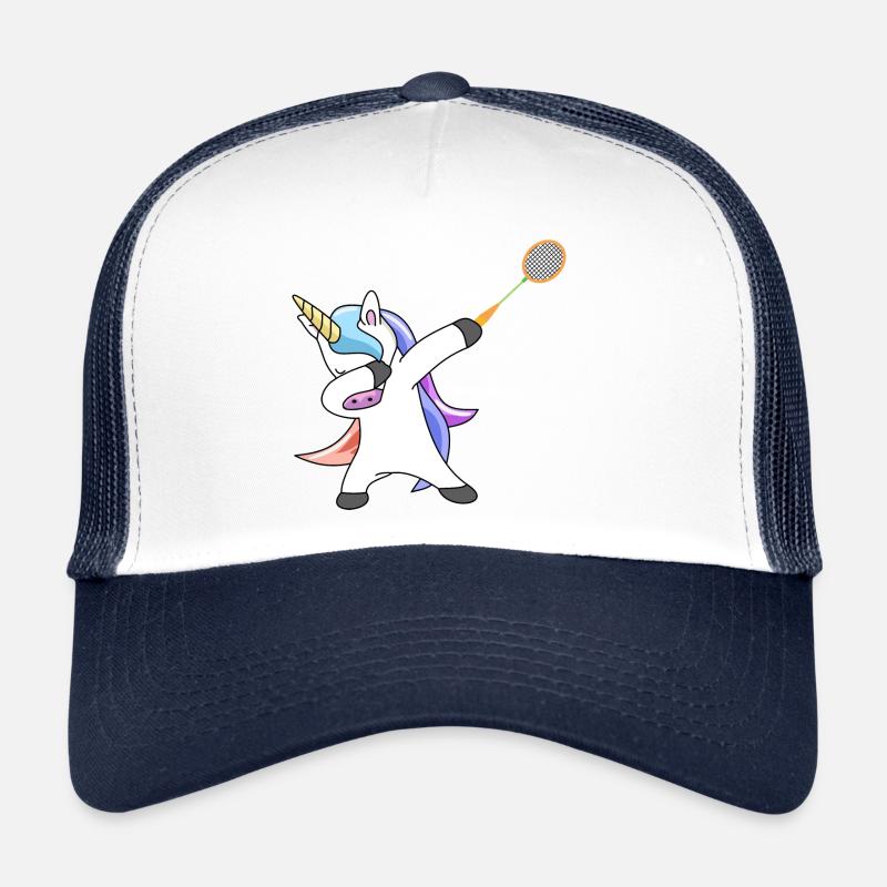 Licorne tamponnant le badminton Casquette trucker 