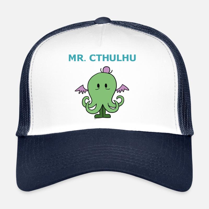 Mr Cthulhu - Casquette trucker  - blanc/marine