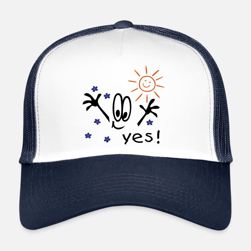 Sommer, Sonne, Urlaub, Comic - Trucker Cap - Weiß/Navy