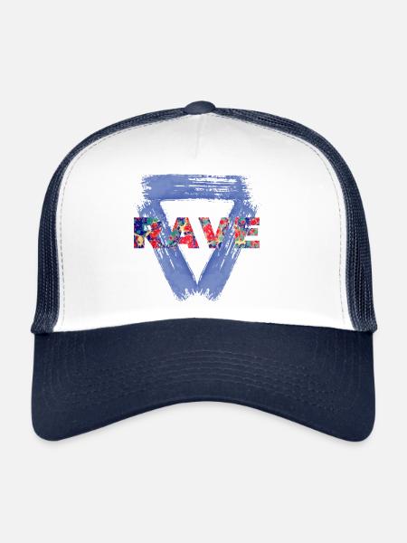 rave e 42 - Casquette trucker  - blanc/marine - Devant