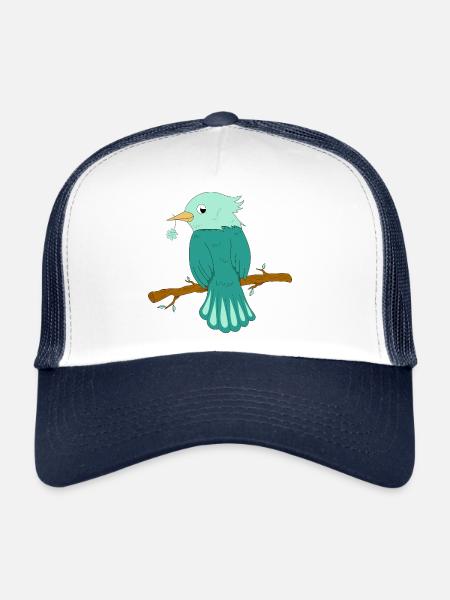 Porte-bonheur - Casquette trucker  - blanc/marine - Devant
