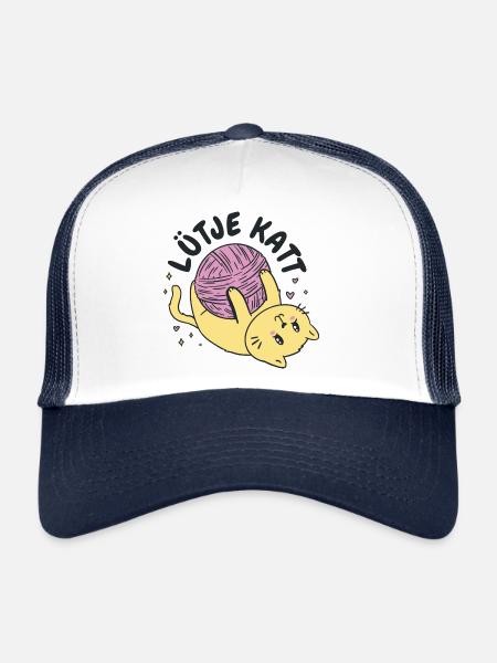 Lütje Katt Petit chat bas-allemand - Casquette trucker  - blanc/marine - Devant